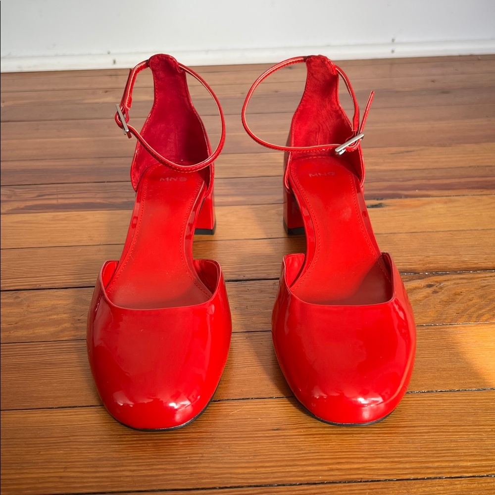 Mango Bright Red Modern Chic Rounded Toe Patent M… - image 6